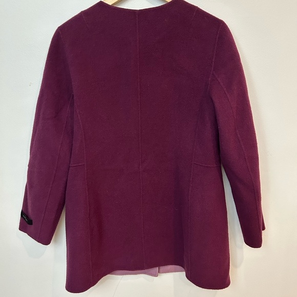 TALBOTS Reversible doublefaced coat purple/lilac pea overcoat Jacket Sz L - Picture 5 of 10